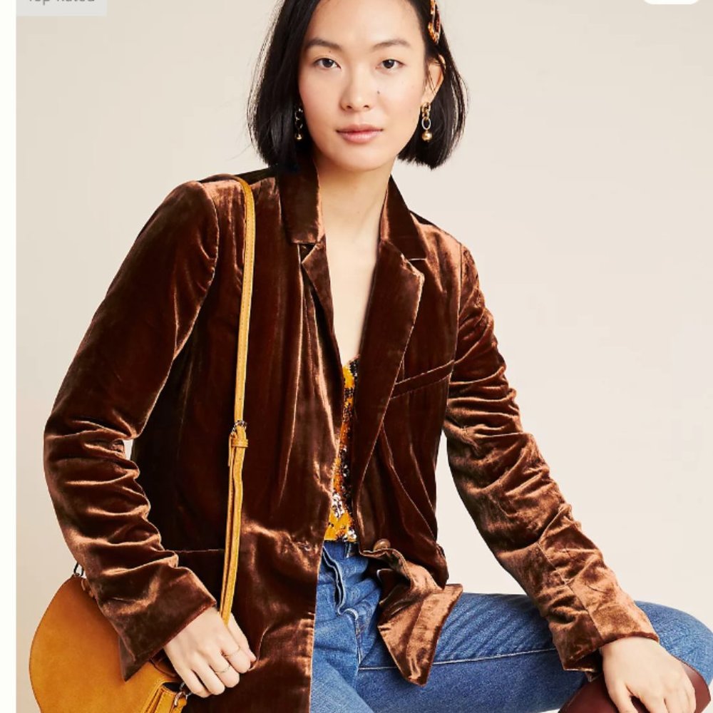 Anthropologie Alessia Velvet Blazer (rare color)